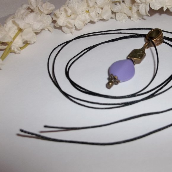 Purple & Copper Necklace Rustic Boho Handmade 5168 - Picture 5 of 8